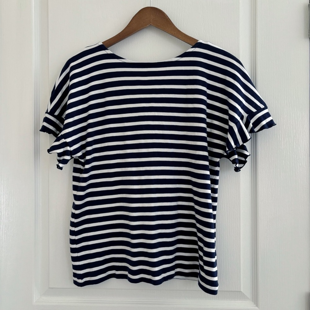 Rachel Parcell Striped Bow Back Tee Top Small